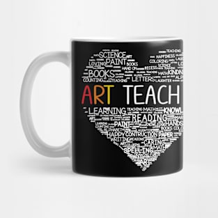Funny Art Teacher Costume Heart Back To School Gift Women Mug